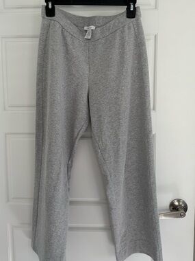 Joan Vass Heather Gray Wide-Leg Sweatpants